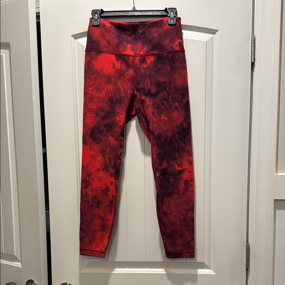 Red Tie-Dye Leggings